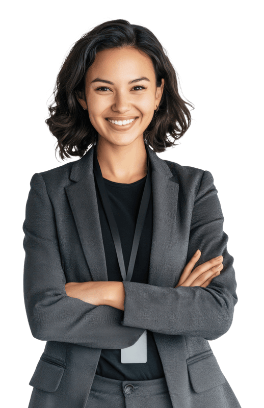 Smiling businesswoman in a blazer